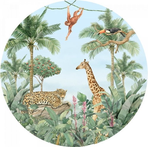Samolepicí dekorace kulatá,  Watercolor Jungle CR3227, 70 x 70 cm - Self-Adhesive Decoration - Main image