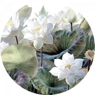 Samolepicí dekorace kulatá,  Embossed Flowers CR3234, 70 x 70 cm - Self-Adhesive Decoration