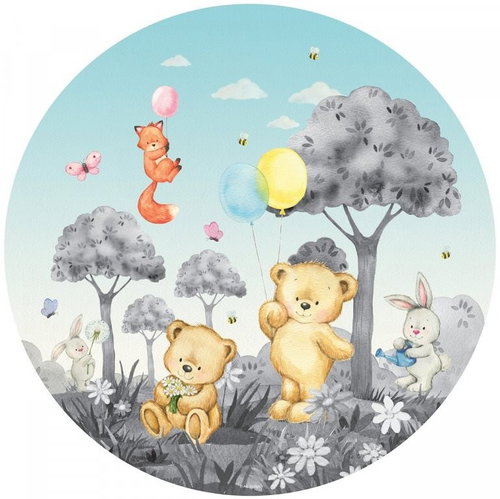 Samolepicí dekorace kulatá,  Medvídek CR3245, 70 x 70 cm - Self-Adhesive Decoration - Main image