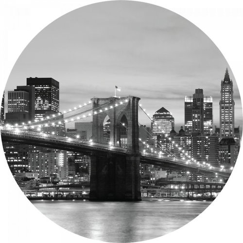 Samolepicí dekorace kulatá,  Brooklyn Bridge CR3308, 140 x 140 cm - Self-Adhesive Decoration - Main image
