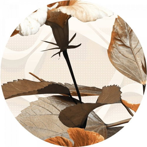 Samolepicí dekorace kulatá,  Flowers CR3318, 140 x 140 cm - Self-Adhesive Decoration - Main image