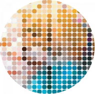 Samolepicí dekorace kulatá,  Colorful Geometry CR3324, 140 x 140 cm - Self-Adhesive Decoration