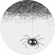 Samolepicí dekorace kulatá,  Cute Spider CR3325, 140 x 140 cm - Self-Adhesive Decoration