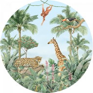 Samolepicí dekorace kulatá,  Watercolor Jungle CR3327, 140 x 140 cm - Self-Adhesive Decoration