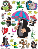 DK1784 Self-adhesive Decoration Little Mole WITH UMBRELA 65 x 85cm - Self-Adhesive Decoration