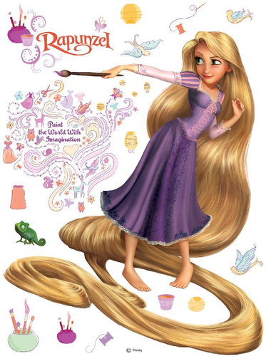 DK854 Self-adhesive Decoration RAPUNZEL AND PAINTING 65 x 85cm - Self-Adhesive Decoration - Main image