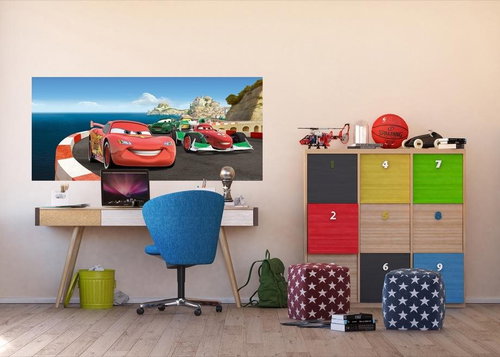 AG Design 1 Piece Wall Mural CARS 2 RACE FTDNH 5340, 202 x 90cm Non-woven - Photo Wallpaper - Main image