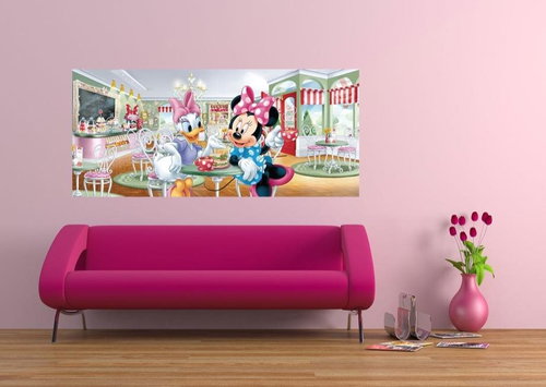 AG Design 1 piece Wall Mural BREAKFAST WITH MINNIE AND DAISY FTDNH 5344, 202 x 90cm Fleece - Photo Wallpaper - Main image
