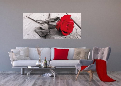 AG Design 1 piece Wall Mural RED ROSE FTNH 2717, 202 x 90cm Non-woven - Photo Wallpaper - Main image