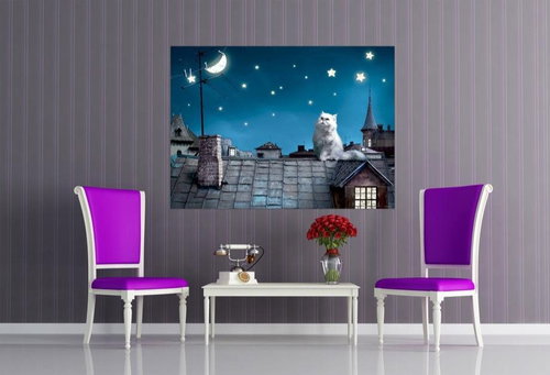 AG Design 1 piece Wall Mural CAT ON ROOT FTNM 2606, 160 x 110cm Fleece - Photo Wallpaper - Main image