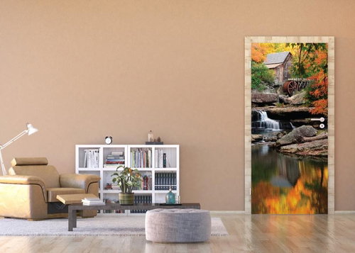 AG Design 1 piece Wall Mural AUTUMN MILL FTNV 2872, 90 x 202cm Fleece - Photo Wallpaper - Main image