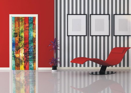 AG Design 1 piece Wall Mural COLORED BOARD FTNV 2880, 90 x 202cm Fleece - Photo Wallpaper - Main image