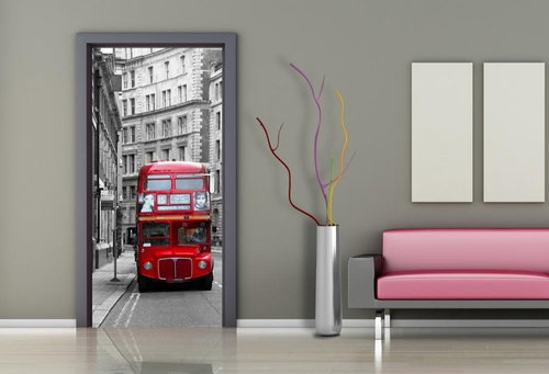 AG Design 1 piece Wall Mural LONDON BUS FTNV 2898, 90 x 202cm Fleece - Photo Wallpaper - Main image