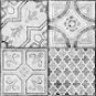 Samolepiace podlahové štvorce ,,dlaždice vzor sivobiela", 2745043, 11 ks = 1m2 - Samolepiaca fólia