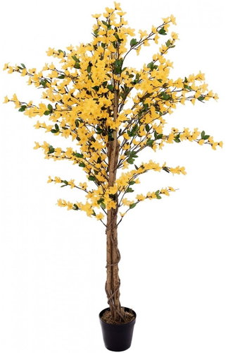 Forsythia with 4 trunks, yellow, 150 cm - Artificial Tree - Main image