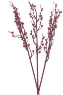 Branch with berries, red glitter, 85 cm, 3pcs - Artificial Flower