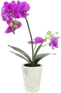 Orchidej fialová v dekoračním květináči, 56 cm - Umělá květina