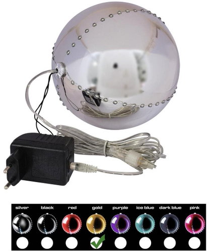 Sněhové LED koule, 15 cm, zlatá, 1 ks - Vánoční ozdoby - Main image