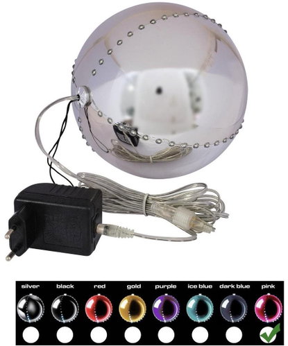 Sněhové LED koule, 15 cm, růžová, 1 ks - Vánoční ozdoby - Main image