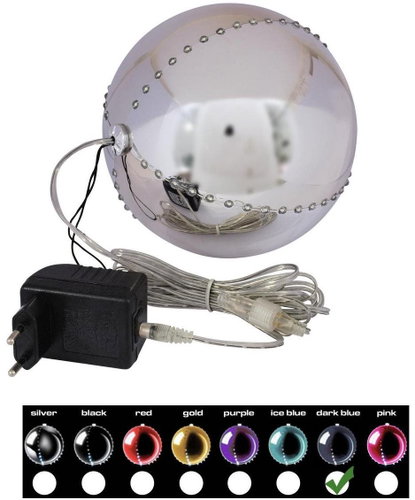 Sněhové LED koule, 15 cm, tmavě modrá, 1 ks - Vánoční ozdoby - Main image