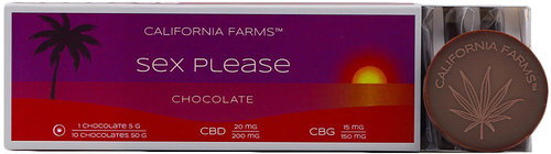 California Farms Sex please Chocolate, 200 mg CBD, 150 mg CBG - CBD - Main image