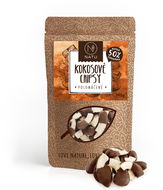Zdravé chipsy Natu Kokosové chipsy polomáčené 50% hořká čokoláda 140 g - Zdravé chipsy
