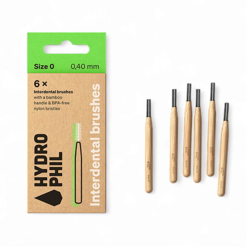 Hydrophil Bamboo interdental toothbrush 6 pcs, 0,4 mm - Interdental Brush - Main image