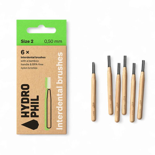 Hydrophil Bamboo interdental toothbrush 6 pcs, 0,5 mm - Interdental Brush - Main image