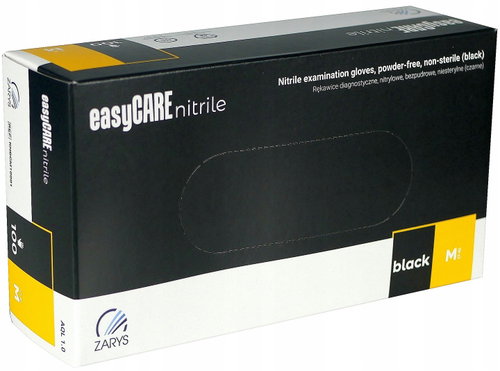 Outline Nitrile gloves M 100 pcs Easycare, black - Medical Gloves - Main image