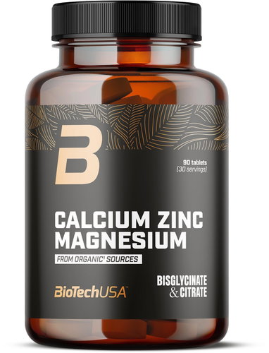 BioTech Calcium Zinc Magnesium (Organic Sources) 90 tbl - Minerals - Main image