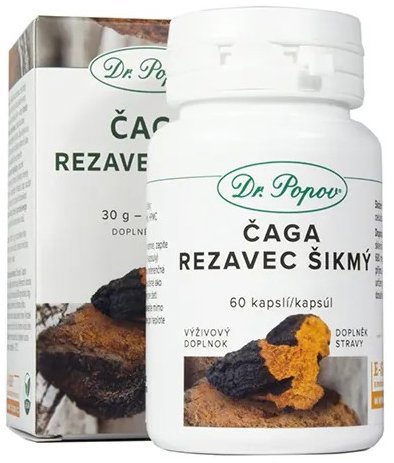 Dr.Popov Čaga-Rezavec šikmý (extrakt) 60 kps - Chaga - Main image