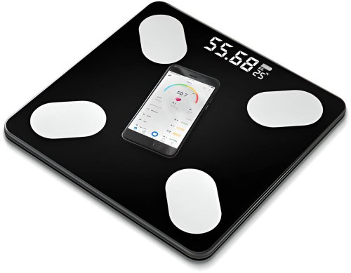RETOO Analytická koupelnová váha slim 180 kg Smart+ 17v1 – černá E032 - Bathroom Scale - Main image