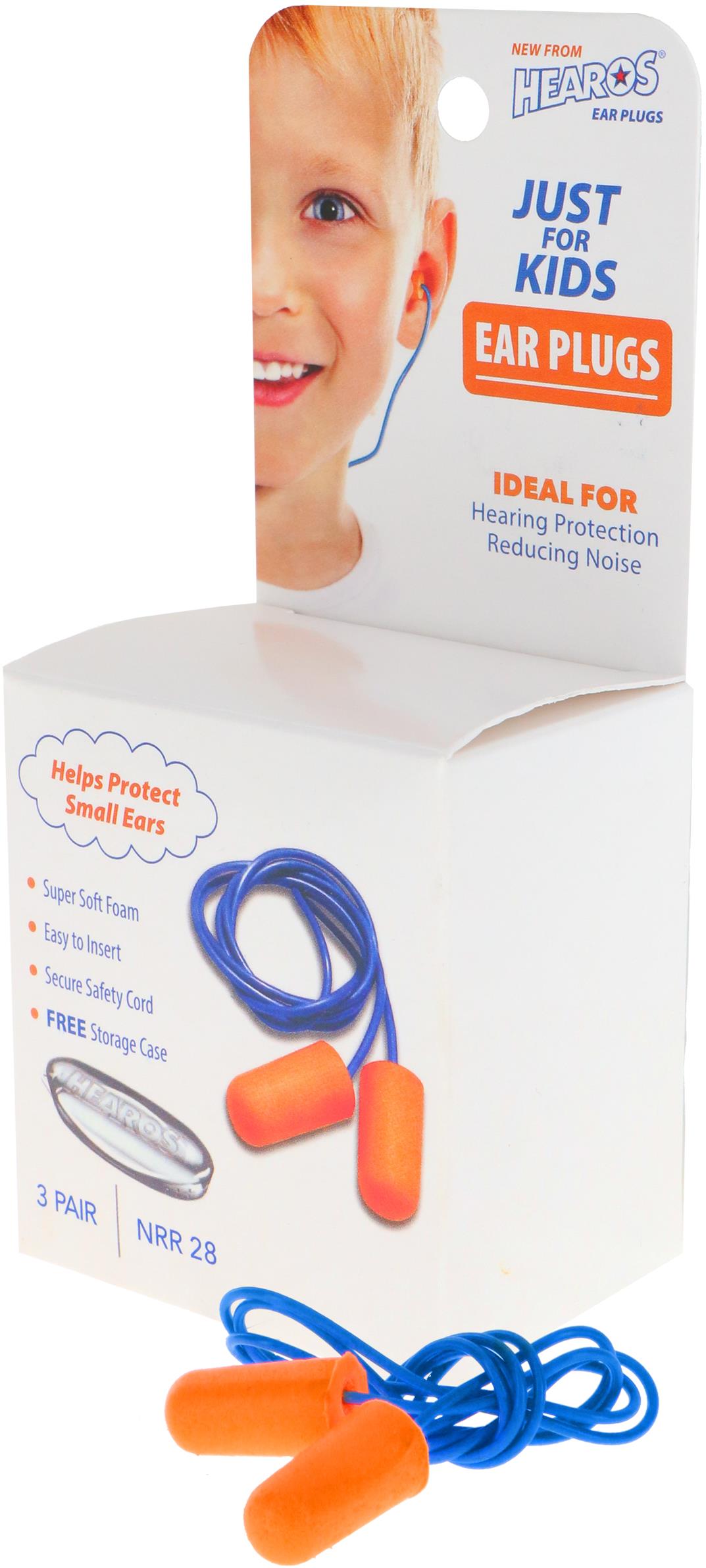 HEAROS Just for Kids Ear Plugs NRR 28dB - 3 Pairs