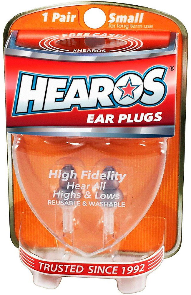 HEAROS High Fidelity Ear Plugs for Long Term Use Small NRR 12dB - 1 Pair