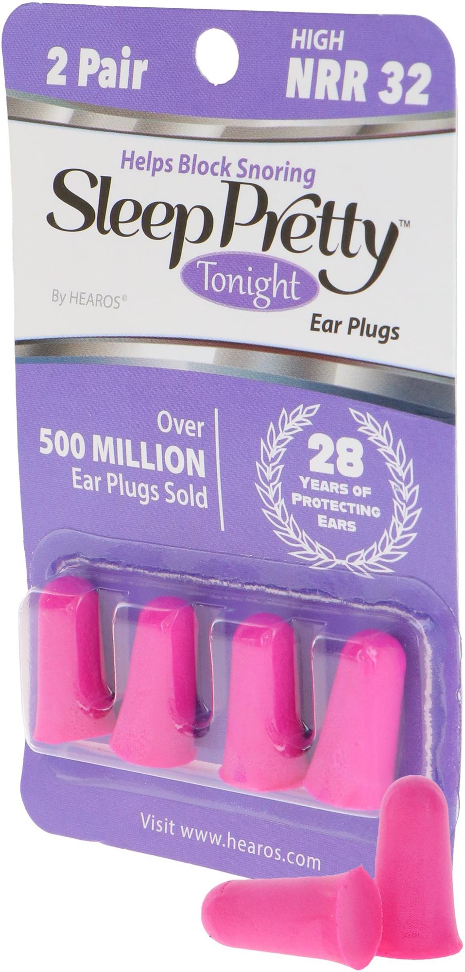 HEAROS Sleep Pretty Tonight Ear Plugs NRR 32dB - 2 Pairs