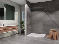 Lansanite Walk In Side Wall W100-C - Shower Screen