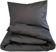 HEDDA Organic cotton bed linen Aine dark grey, size set 70 × 90 cm + 140 × 200 cm - Bed Linen