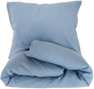 HEDDA Linen bed linen Naira blue, size set 70 × 90 cm + 140 × 200 cm - Bed Linen