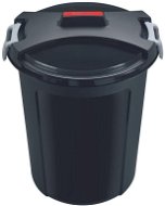 HEIDRUN műanyag szemetes, kerek, fekete, 55×65 cm, 75 l - Szemetes
