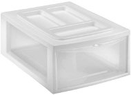 HEIDRUN Regál 38 × 27 × 14 cm so zásuvkou, biely, plast - Regál