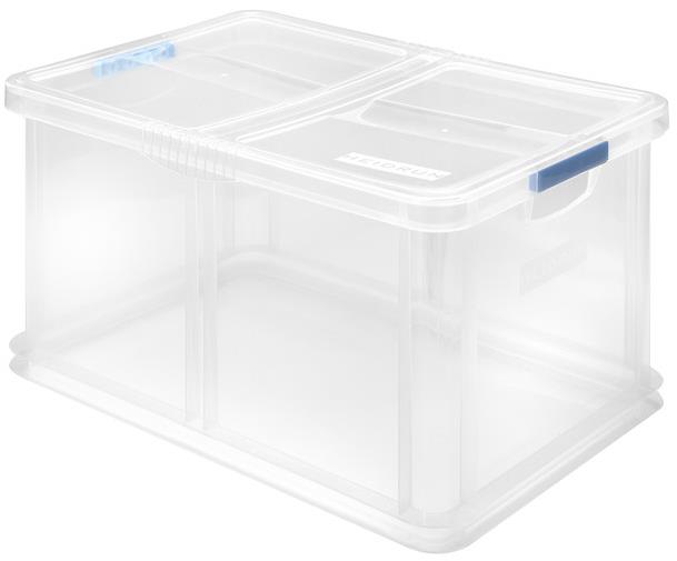 HEIDRUN Tárolódoboz fedeles 60 × 40 × 30 cm 60 l-es unibox, műanyagból