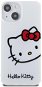 Hello Kitty IML Head Logo Zadní Kryt pro iPhone 15 White  - Phone Cover