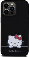 Hello Kitty Liquid Silicone Daydreaming Logo Zadný Kryt na iPhone 15 Pro Max Black - Kryt na mobil