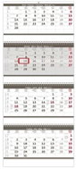 HELMA Four-month Folded Grey 2022 - Wall Calendar