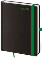 Helmet Black Green weekly with pen loop 2026, black, A5, 14,5 × 20,5 cm - Planner