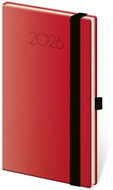 Helmet New Praga weekly 2026, red, pocket, 9 × 14 cm - Planner