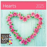 Helmet Family note calendar, Hearts 2025, 30 × 30 cm - Wall Calendar