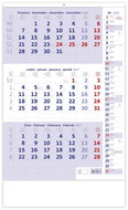 HELMA 365 Three-month blue with notes 2027 - Wall Calendar