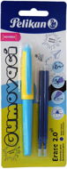 PELIKAN 1 ks + 2 náplně, žlutá/modrá - Eraser Pen