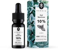 Hemnia Full Spectrum CBD MCT Kokosový olej 10%, 1000 mg, 10 ml, s příchutí máty - Oil